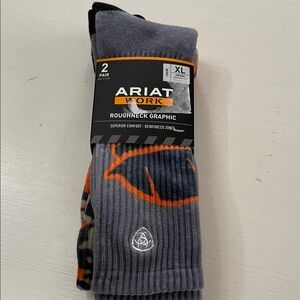 NWT Ariat roughneck graphic work socks 2 pairs XL